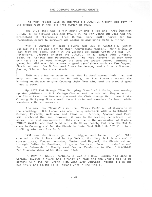 1935-53 Galloping Ghosts history by Paul Currelly