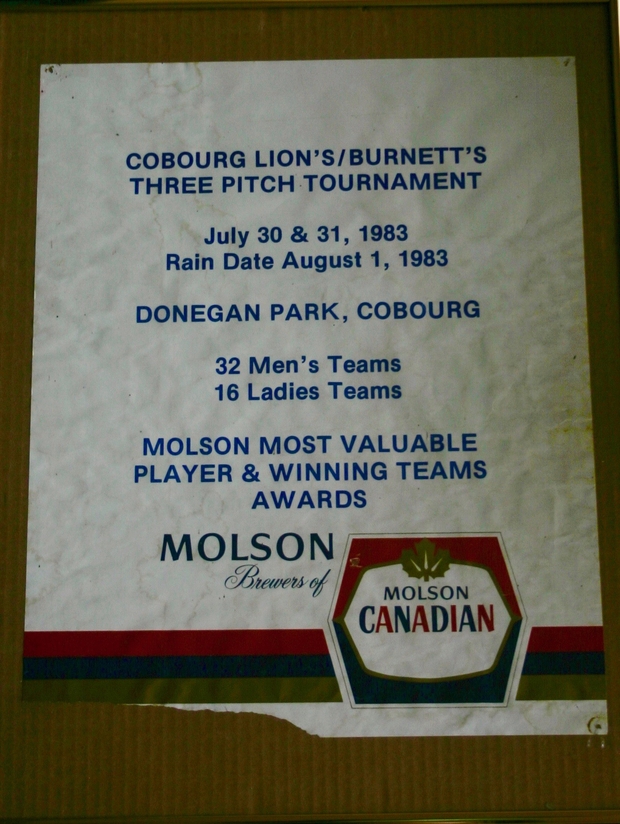 1983 Burnett 3 pitch softball tourney poster