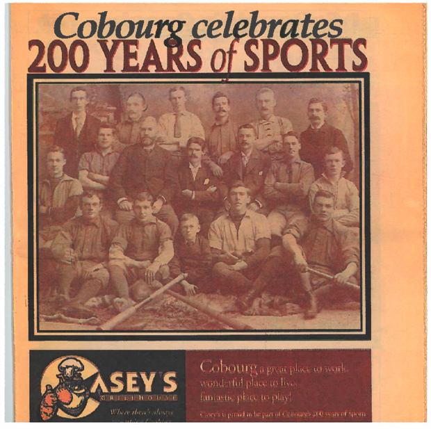 'Cobourg celebrates 200 years of sport' 29 pages
