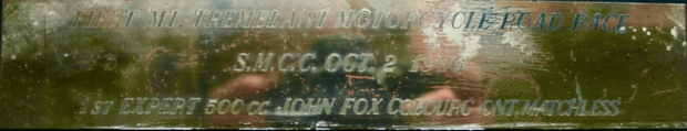 1966 John Fox motorcycle road race trophy
