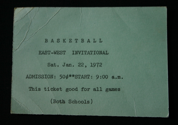 1972 CDCI East-West basketball admission card