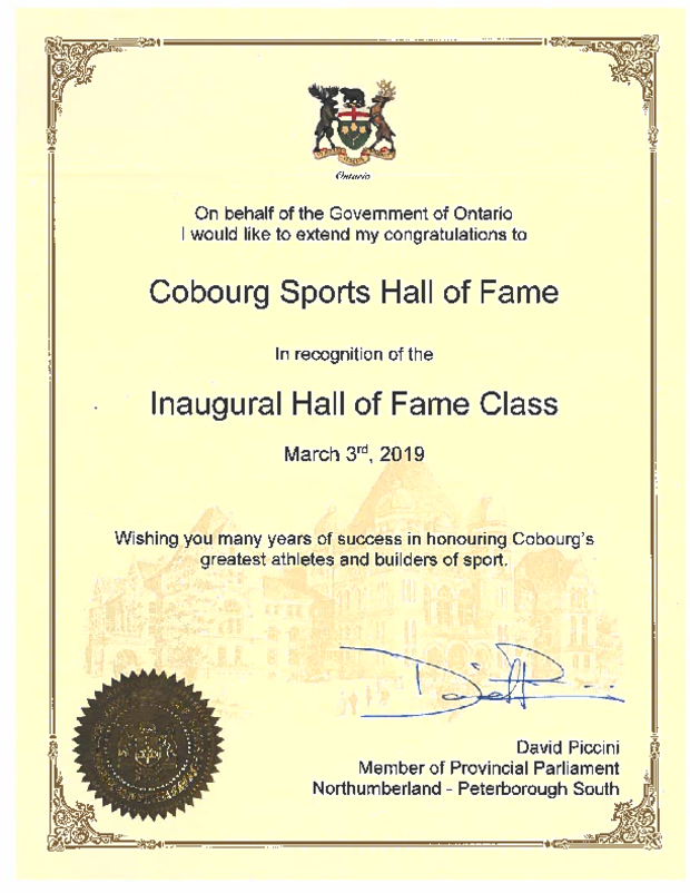 2019 CDSHF certificate from Ontario Gov't