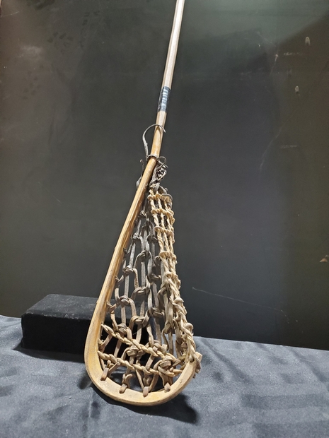 1960 wooden lacrosse stick rawhide webbed pocket