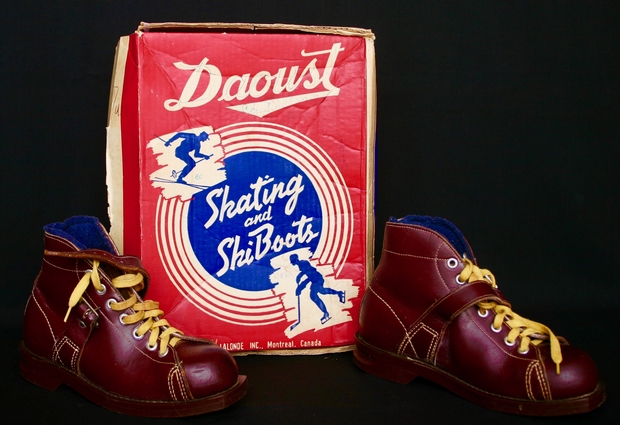 Daoust brown leather ski boots