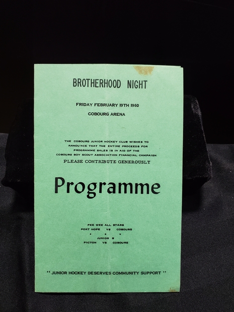 1960 Cobourg Juniors 2 game fundraiser program