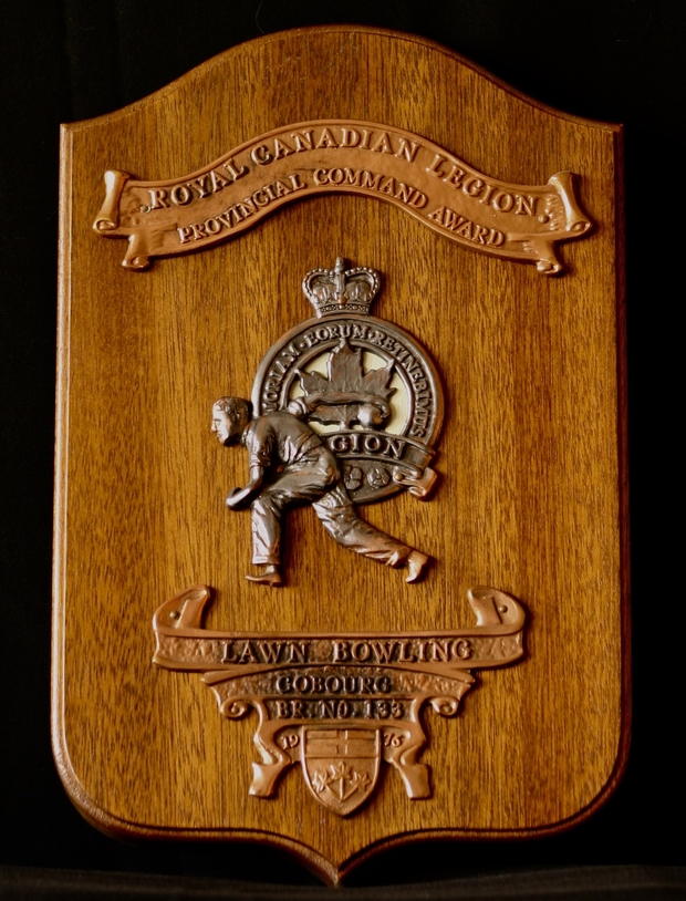 1976 Cobourg Legion Lawn Bowling wall plaque