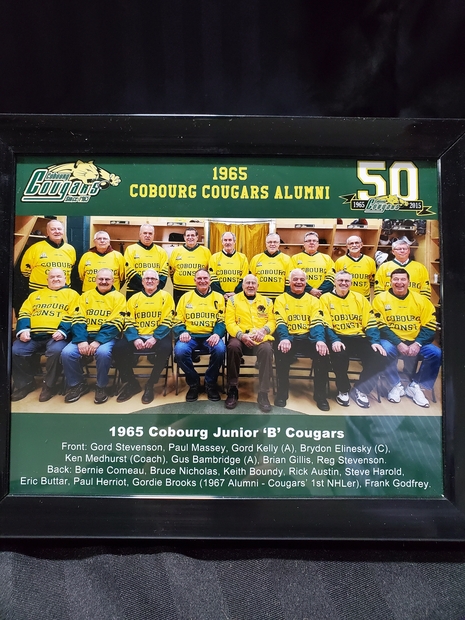2015 Cobourg Cougar alumni from 1965 team