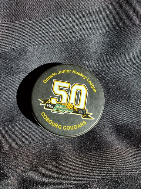 2015 Cobourg Cougar game puck